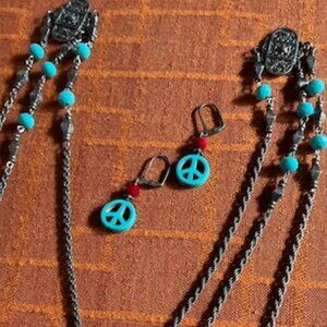 Turquoise Blue Earrings & Necklace Set